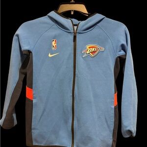 Kids Blue Nike OKC NBA Zip Front Hoodie